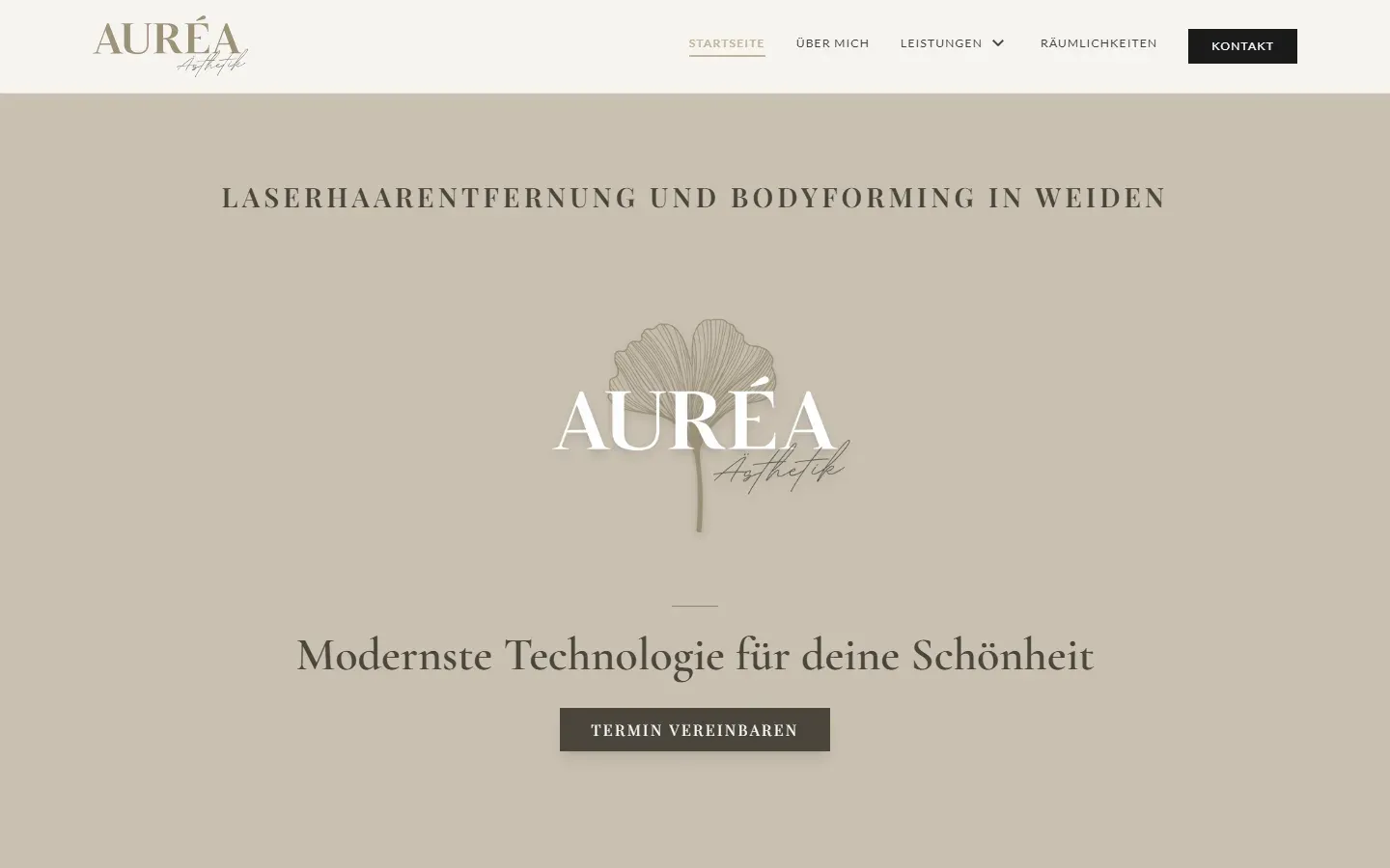 Home page of AURÉA Ästhetik